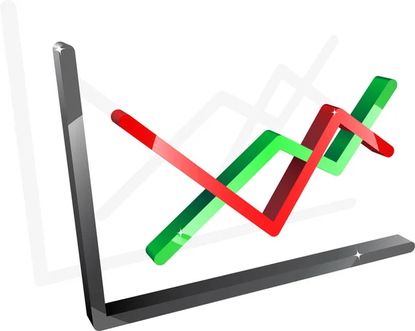 Zöld és piros diagram — Stock Vector