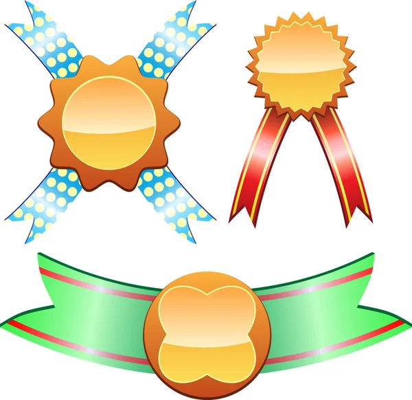 Medaljer med band — Stock vektor