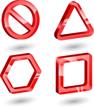 3D kırmızı cam işaretleri