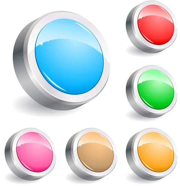 3d buttons with frame — Stock Vector