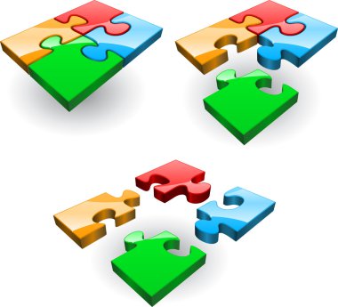 Four puzzles clipart