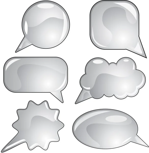 Juego de burbujas de habla gris — Archivo Imágenes Vectoriales