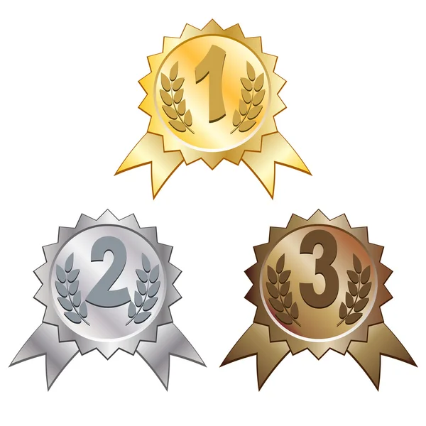 Drie medailles — Stockvector