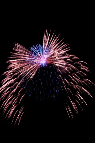 Fuochi d'artificio blu e rossi — Foto Stock