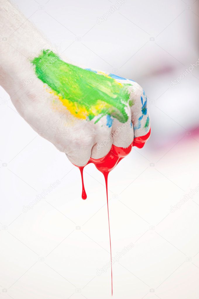 Fist with paint