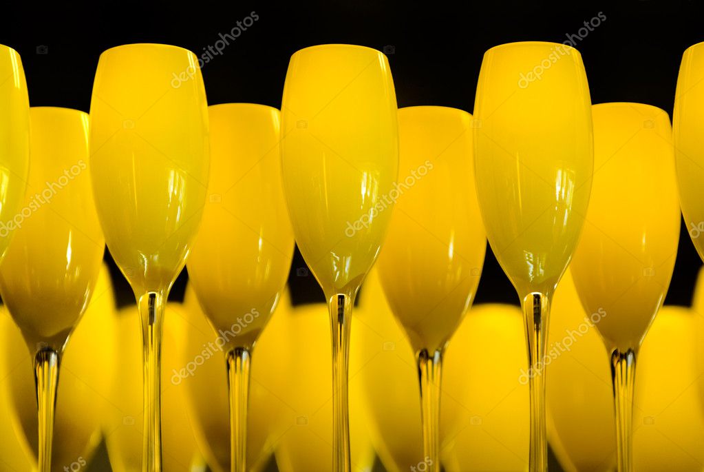 Yellow wine glasses — Stock Photo © arievdwolde 2809160