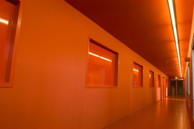 An orange hallway clipart