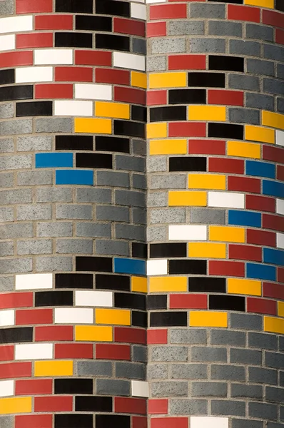 Mur de brique coloré — Photo