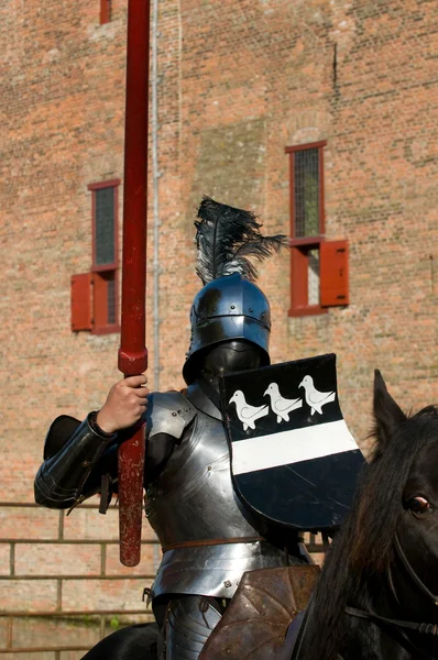 Um cavaleiro a cavalo — Fotografia de Stock