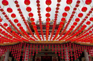 Rows of chinese lanterns clipart