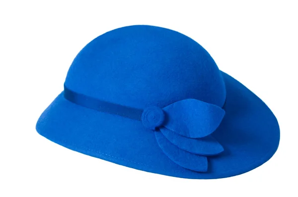 Синій жіночий капелюх — стокове фото