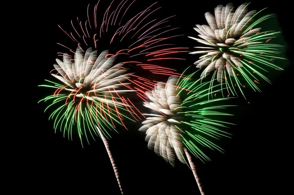 Fuochi d'artificio verdi e bianchi — Foto Stock