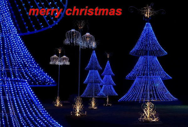 Wish card christmas trees — Stock Photo, Image