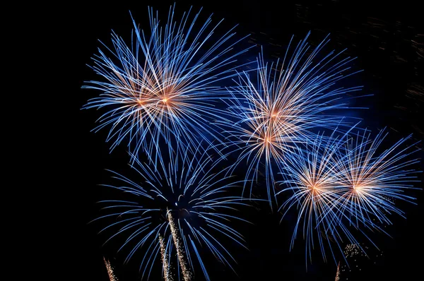 Fuoco d'artificio blu burst — Foto Stock