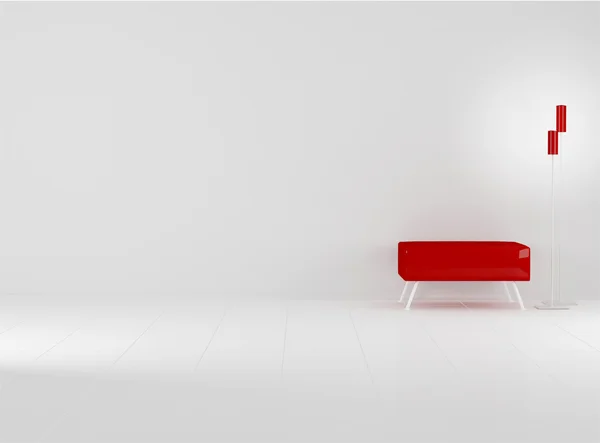 Red armchair indoor — Stock Photo, Image
