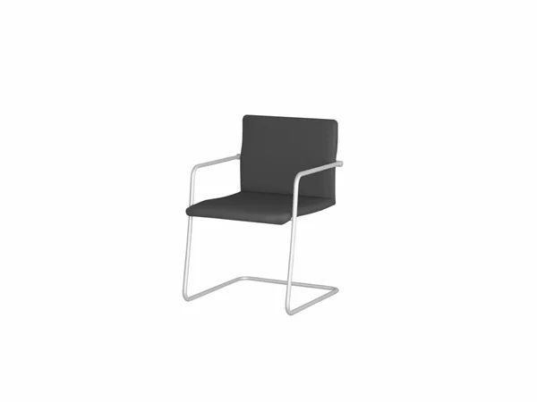 Biuro czarny fotel na białym tle, renderowania 3d — Zdjęcie stockowe