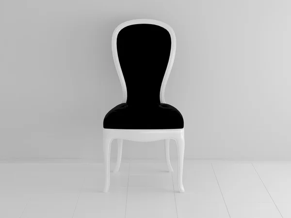 Классическое белое и черное кресло — стоковое фото