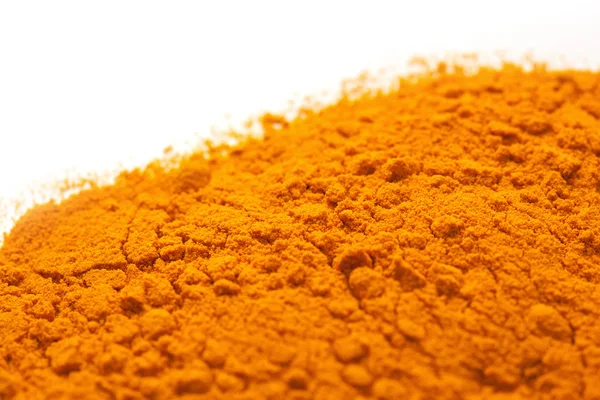 Spices pile of Turmeric over white — Stock Photo, Image