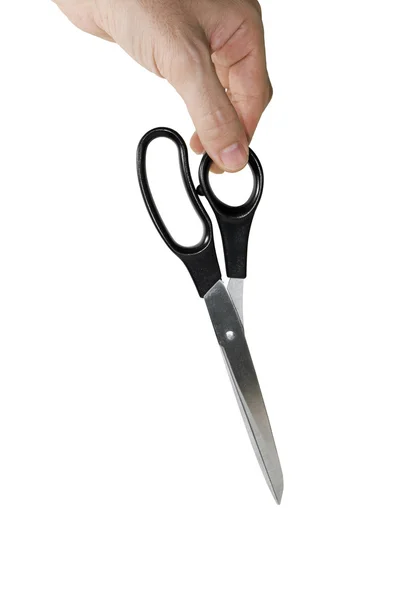 Ruka s nůžkami — Stock fotografie
