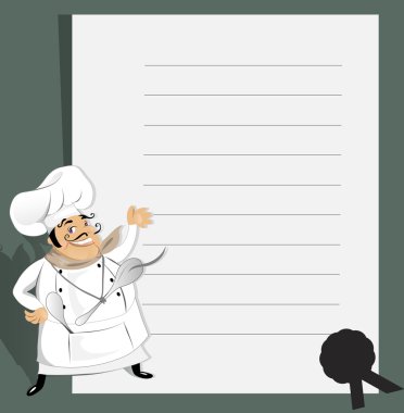 Chef With Recipe clipart