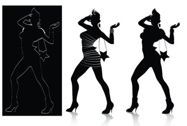 Fashion silhouette set clipart