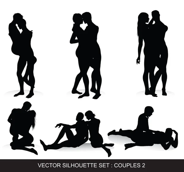 stock vector Couple silhouettes set