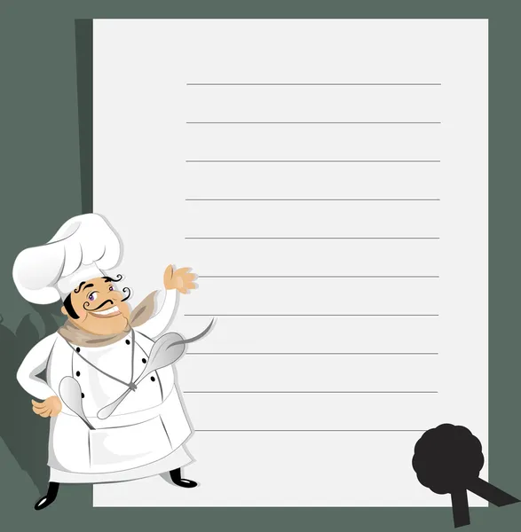 Шеф-кухар з рецепт — стоковий вектор