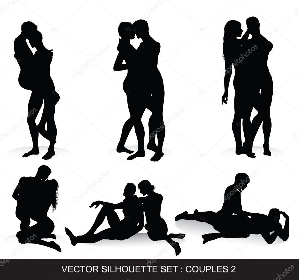 Couple Silhouettes Set — Stock Vector © Illustrart 3679574
