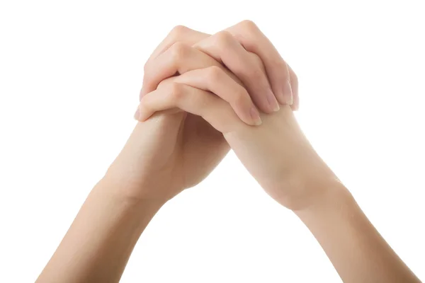 Two hands cross isolated — Stock Photo, Image