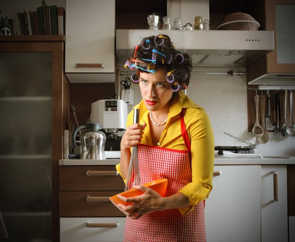 Stressed housewife — Stockfoto