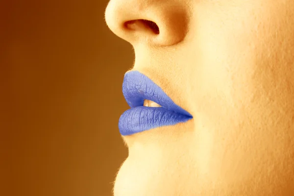Lábios azuis — Fotografia de Stock
