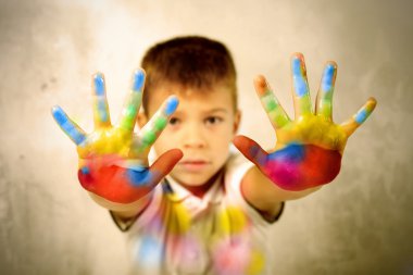 Colored hands clipart