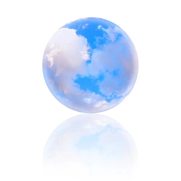 Nuvoloso cielo blu globo — Foto Stock
