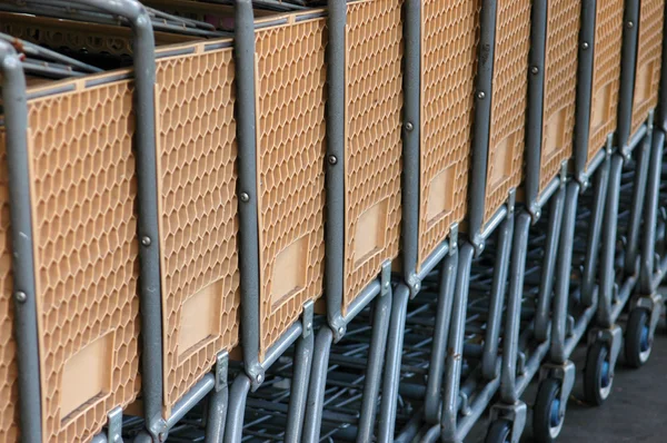 Row of shopping carts — Stock Photo, Image