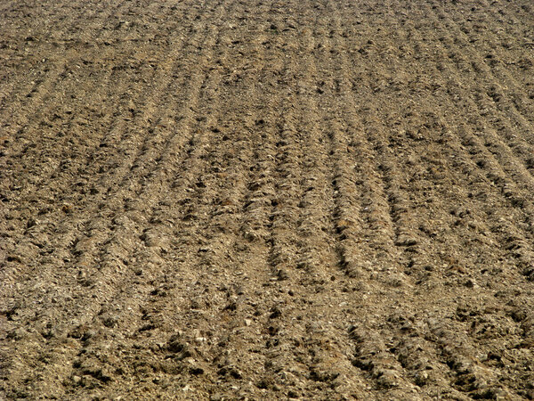 Background of a plowed field