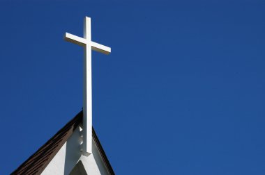 Religion Image of a Cross on a Church clipart