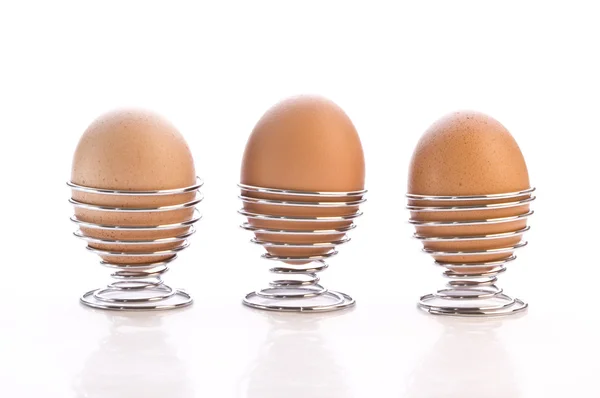 3 Ovos em copos — Fotografia de Stock