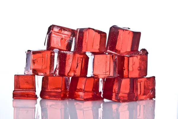 Cubos de geleia vermelha — Fotografia de Stock