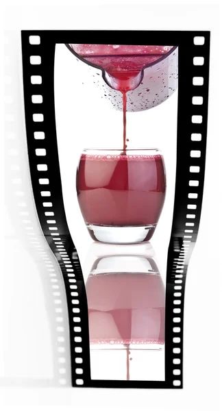 Taśmy filmowej sok z owoców — Zdjęcie stockowe