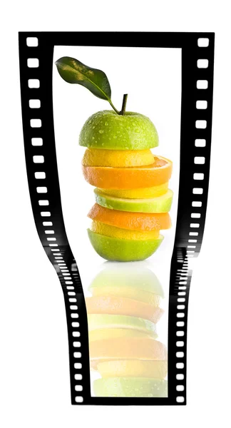 Fruta ensalada película tira — Foto de Stock