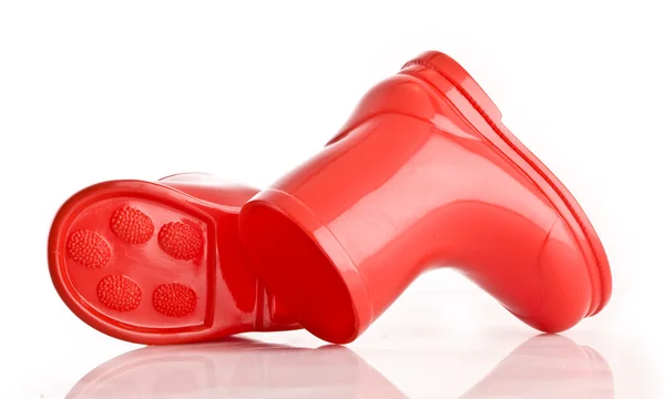 Červená wellie boty — Stock fotografie
