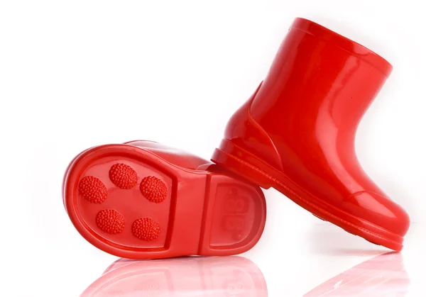 Červená wellie boty — Stock fotografie