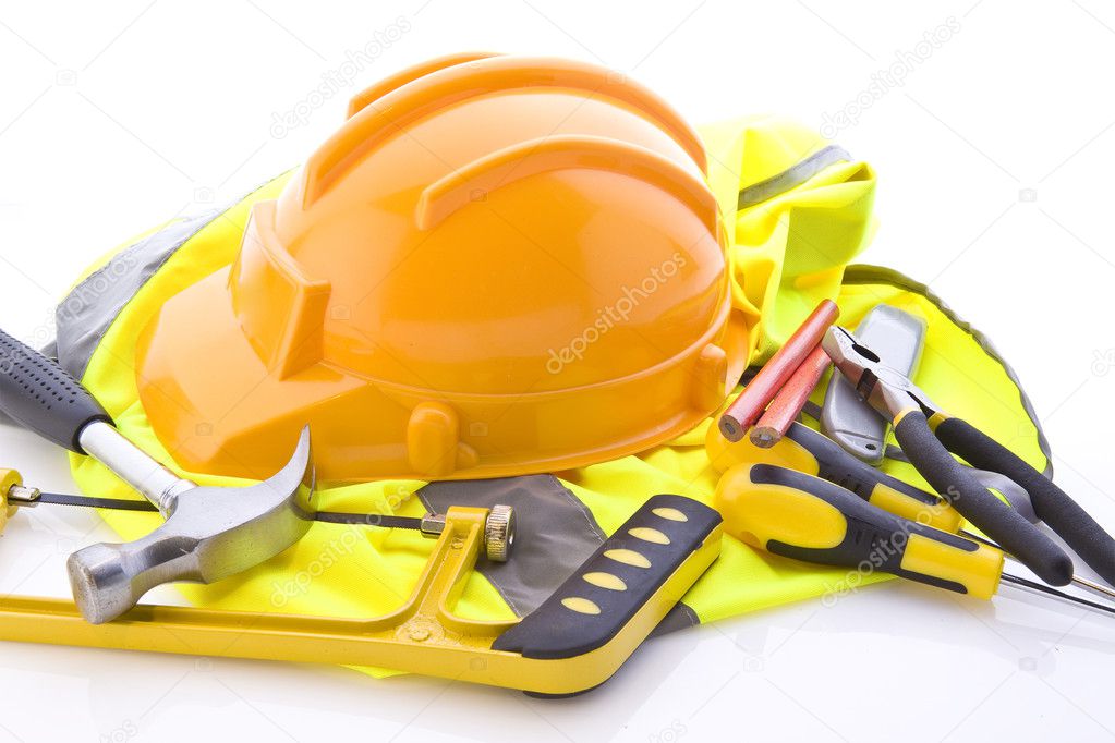 Working tools on white background
