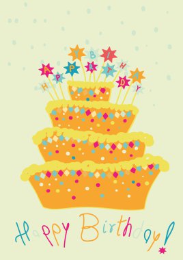 Childlike birthday cake clipart