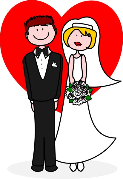 Jeunes mariés — Image vectorielle