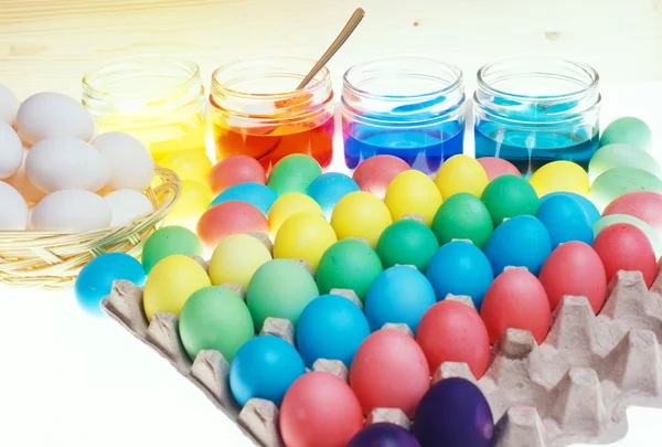 Velikonoční vejce zbarvení — Stock fotografie