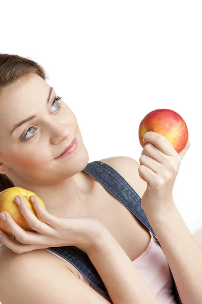 Γυναίκα με μήλαりんごを持つ女性 — ストック写真