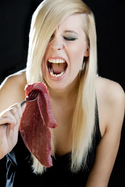 Comer mujer — Foto de Stock