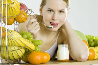 Eating woman clipart