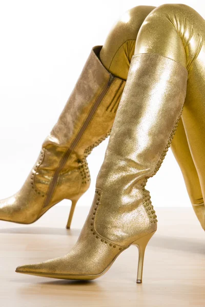 Goldene Stiefel — Stockfoto